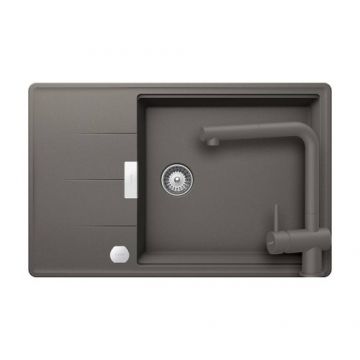 Set chiuveta bucatarie Schock Tia D-100LS + baterie Schock Epos cu cap extractibil - Culoare silverstonee