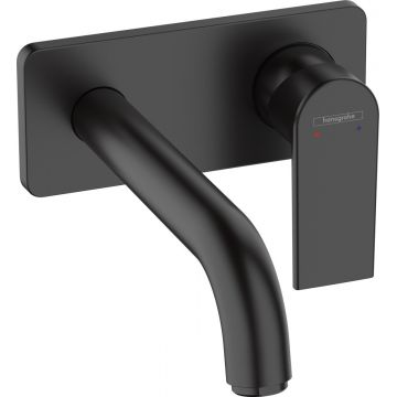 Baterie lavoar Hansgrohe Vernis Shape cu pipa 205 mm, montaj incastrat, negru mat - 71578670