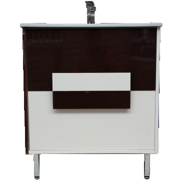 Baza cu lavoar Sanitop Iffet, MDF-PAL, maro-alb, 70 x 43,5 x 81 cm