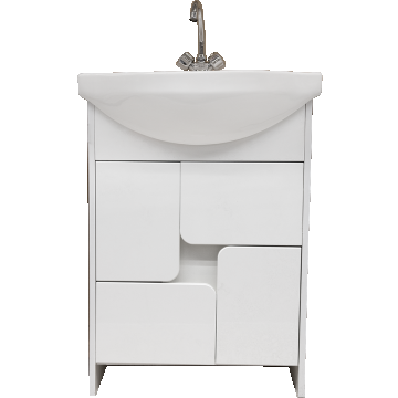 Mobilier baie Sanitop Alessia, baza cu lavoar, MDF-PAL, alb, 58 x 31 x 81 cm