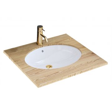 Lavoar încastrat ceramic sub blat Rea Nel, 47.5x39 cm, alb