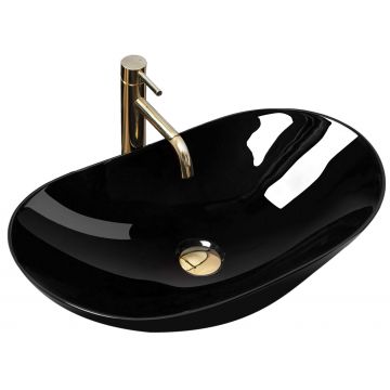 Lavoar pe blat, ceramic, Rea Royal, 60.5 cm, negru
