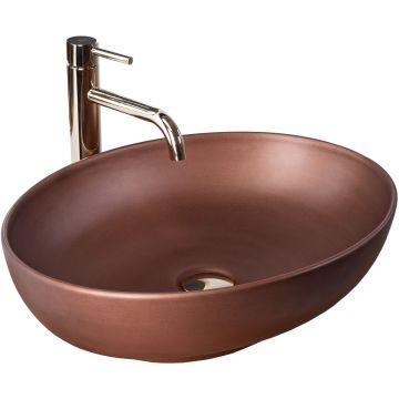 Lavoar pe blat, ceramic, Rea Villa Copper, 51.5 cm, maro