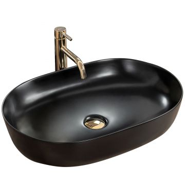 Lavoar pe blat Rea Cleo, 60.5 cm, negru mat