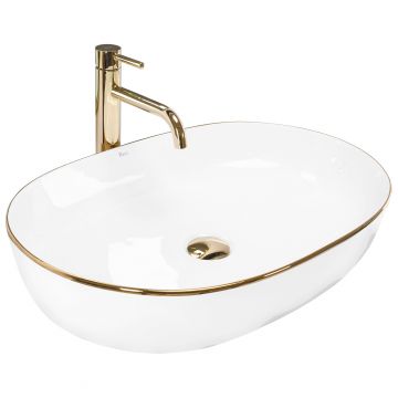 Lavoar pe blat Rea Cleo, 60.5x41 cm, alb cu margini aurii
